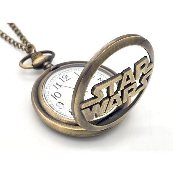 Intergalactic Pocket Watch - Sci-Fi Movie Gift for Jedi Fans Christmas Birthday - Picture 2 of 10